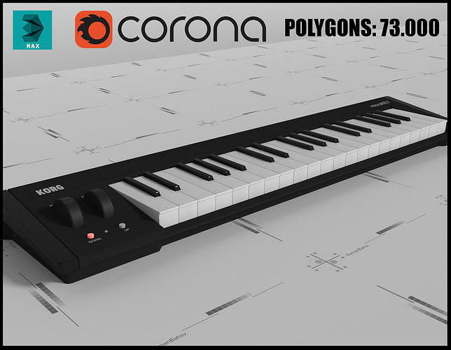 Midi keyboard KORG microKEY 3D model 3D model