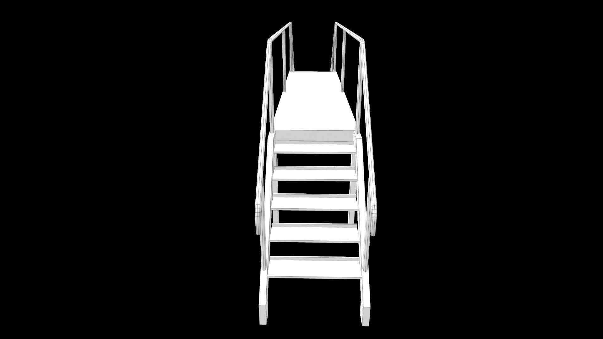 Stair stainless steel railings Low-poly 3D model_13