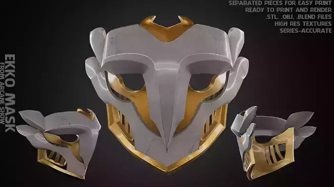 Arcane Ekko Firelight Mask for Cosplay 3D print model