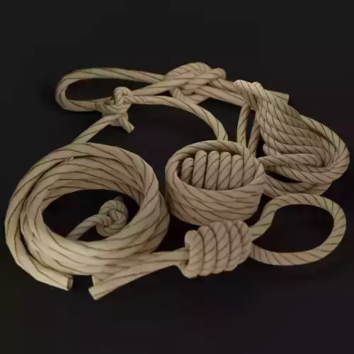 Rope props Low-poly 3D model