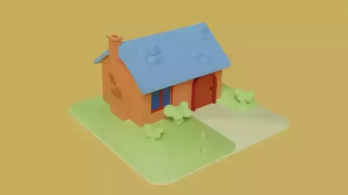 low poly house toy