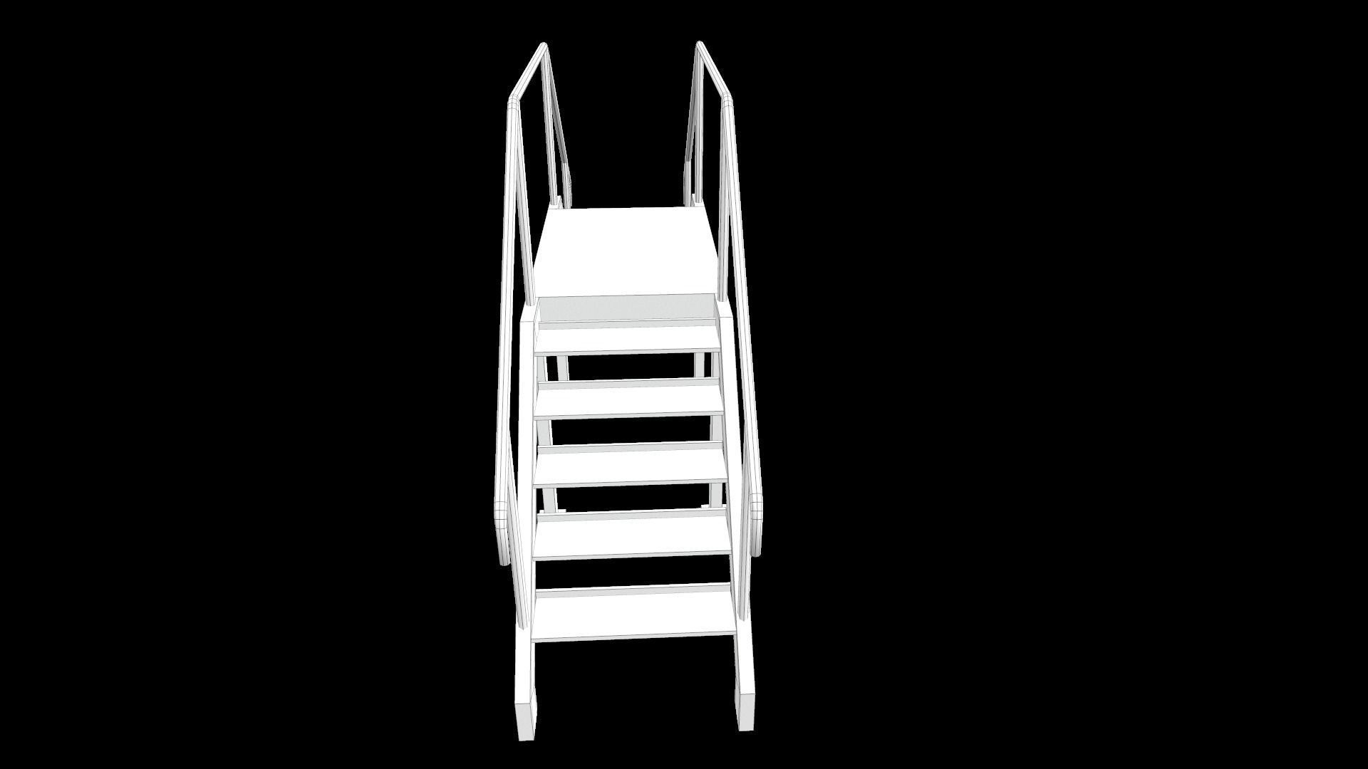 Stair metal ladder Low-poly 3D model_17