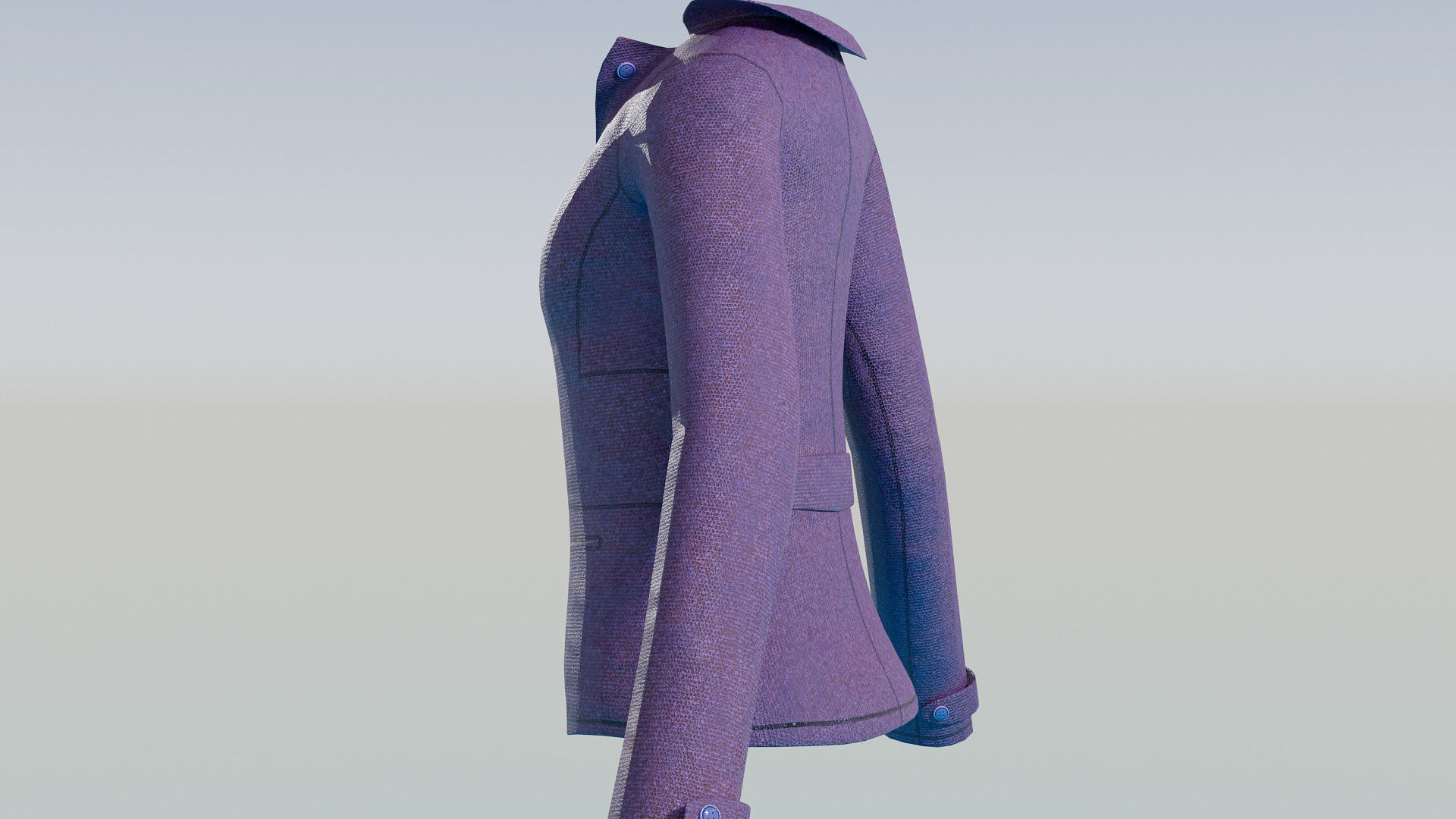 Button Jacket Low-poly 3D model_4
