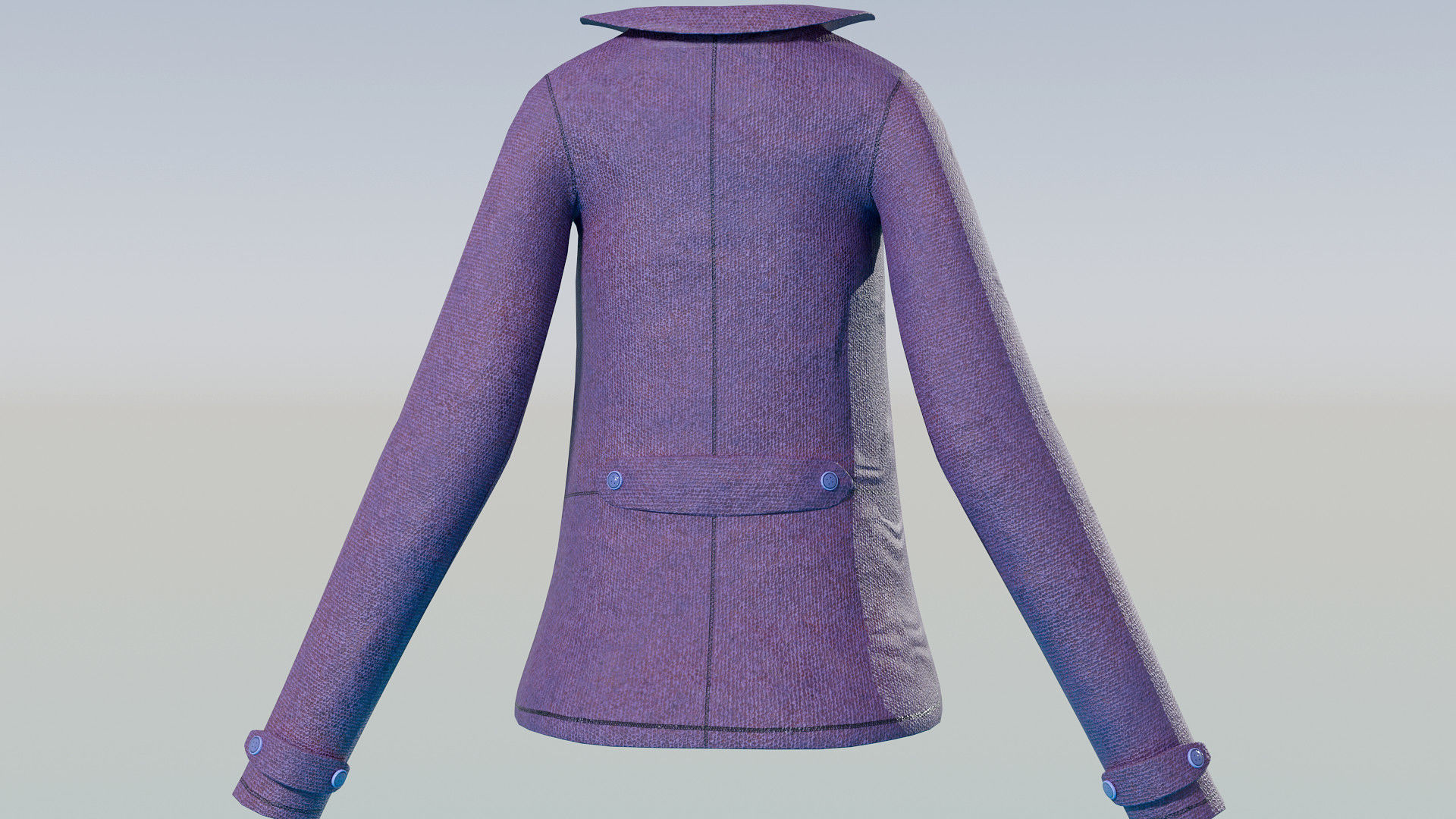 Button Jacket Low-poly 3D model_6