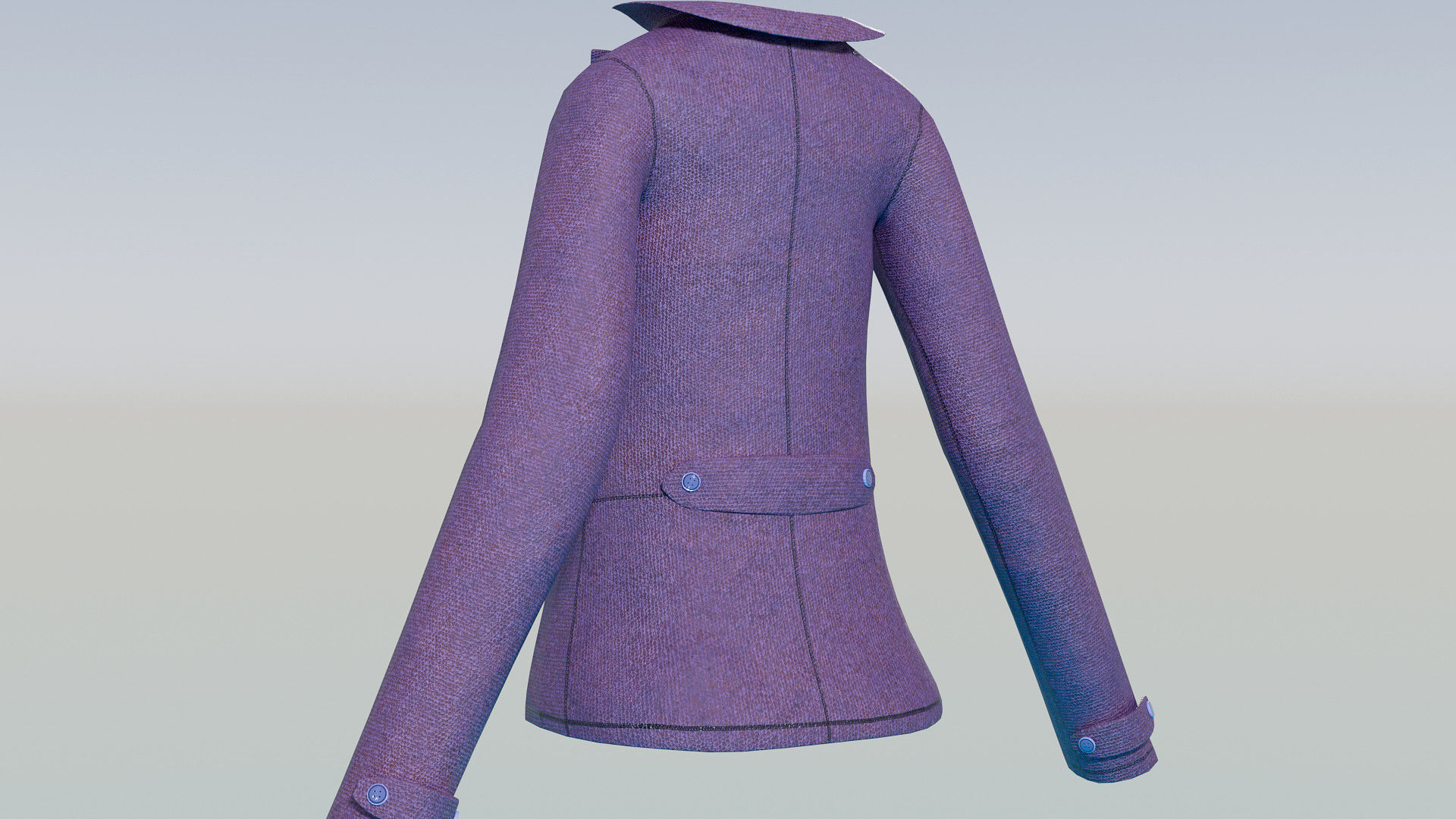 Button Jacket Low-poly 3D model_5