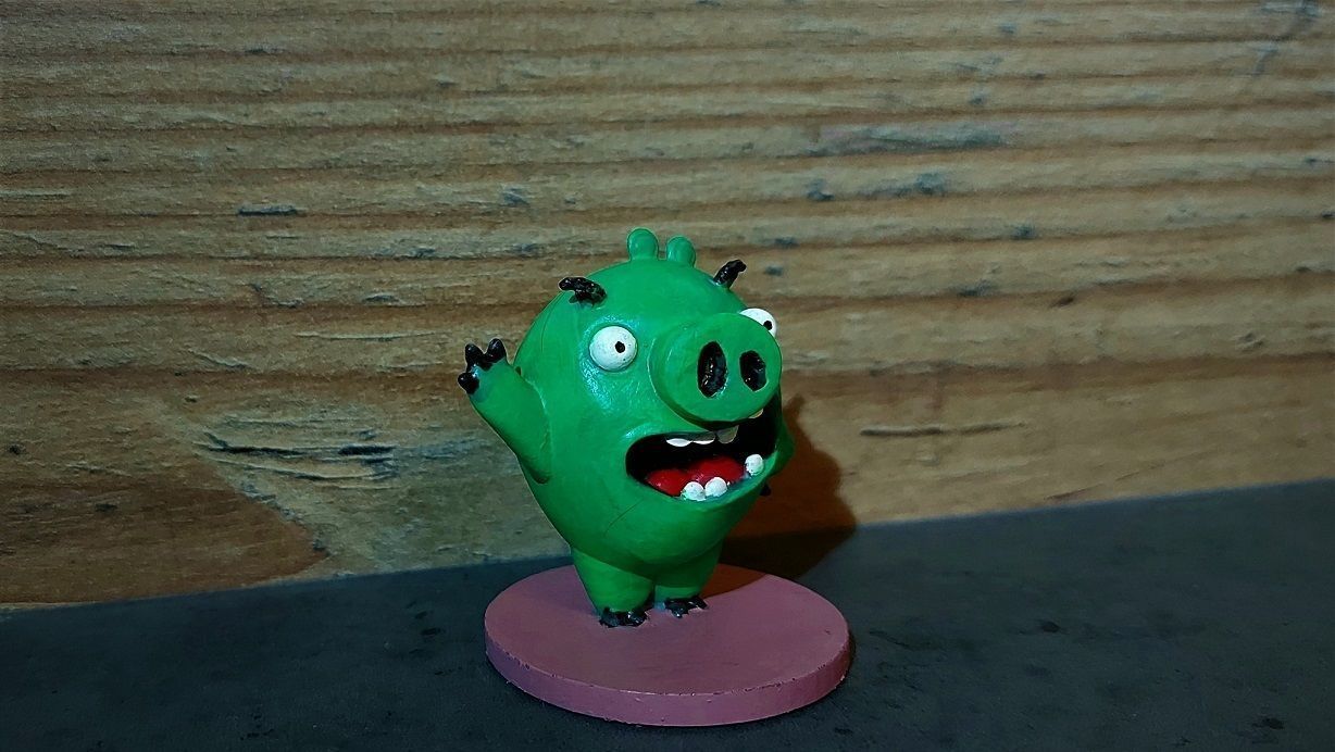 Angry birds scary piggy 3D print model_2