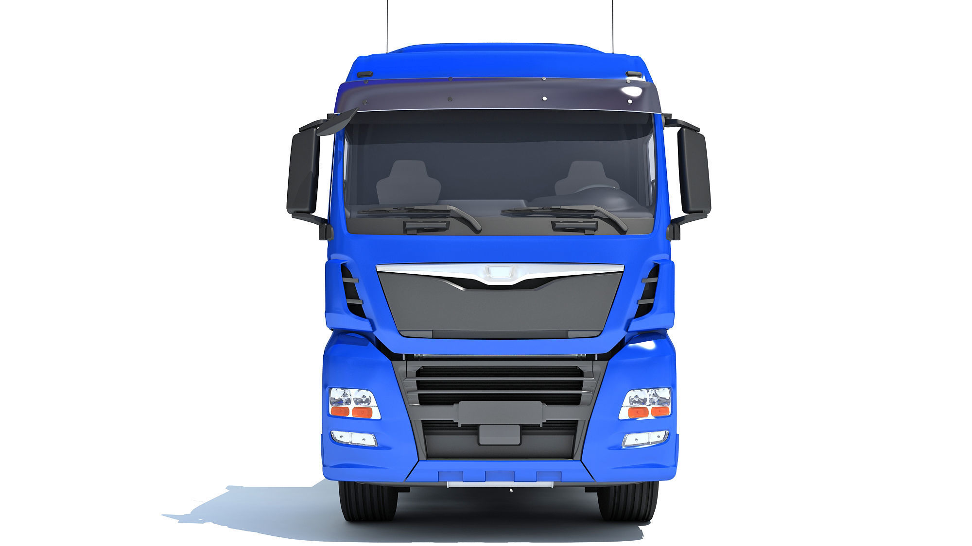 Truck with Bottom Dump Trailer 3D model_9