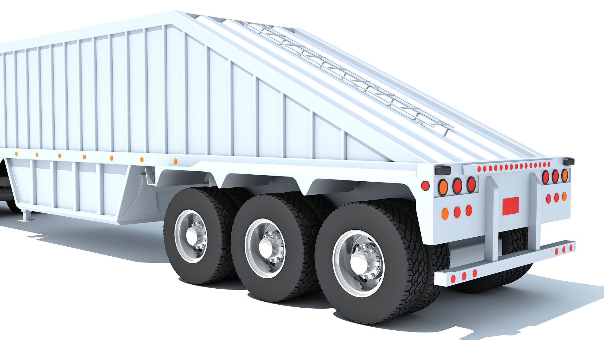 Truck with Bottom Dump Trailer 3D model_15