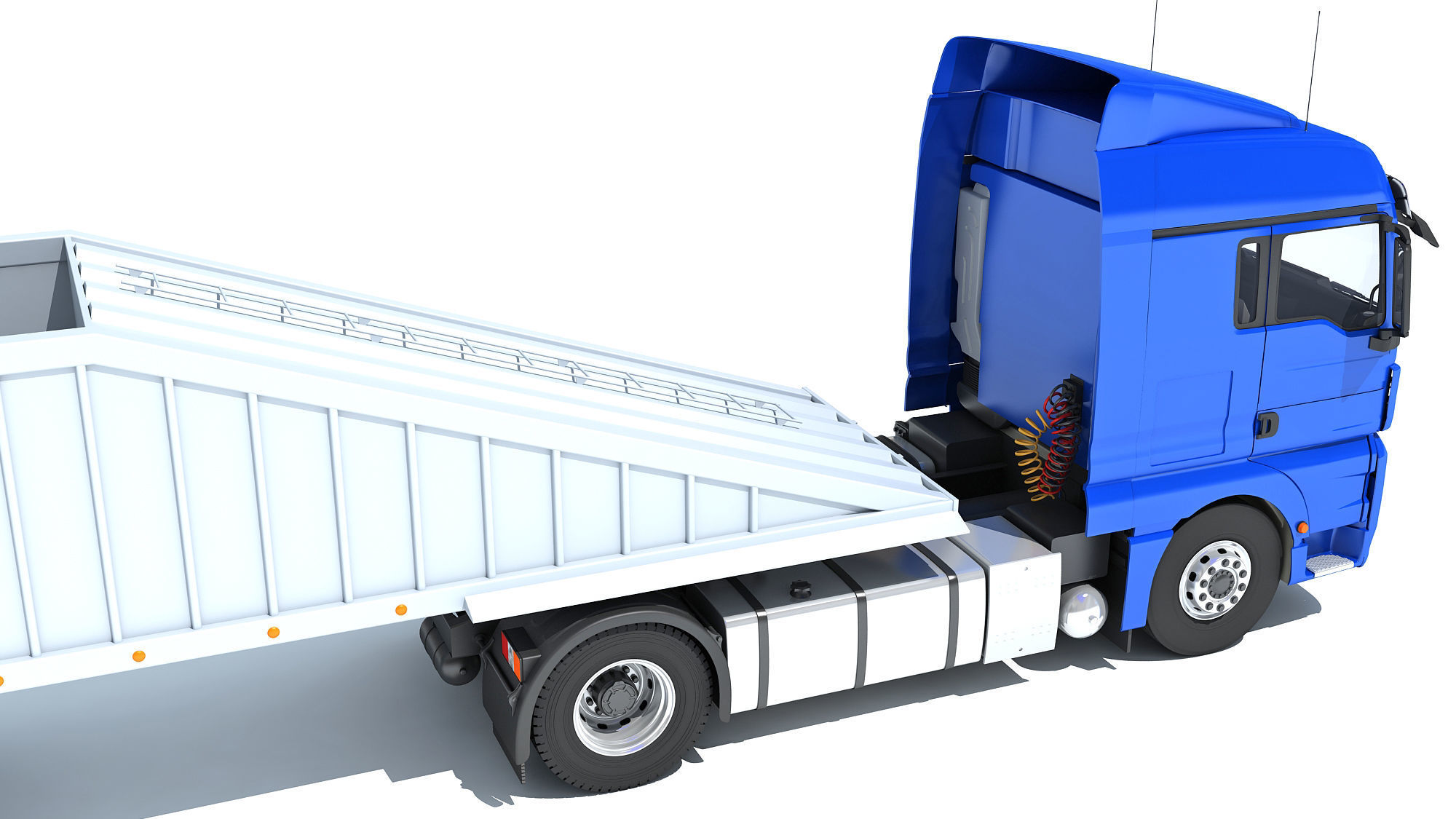 Truck with Bottom Dump Trailer 3D model_16