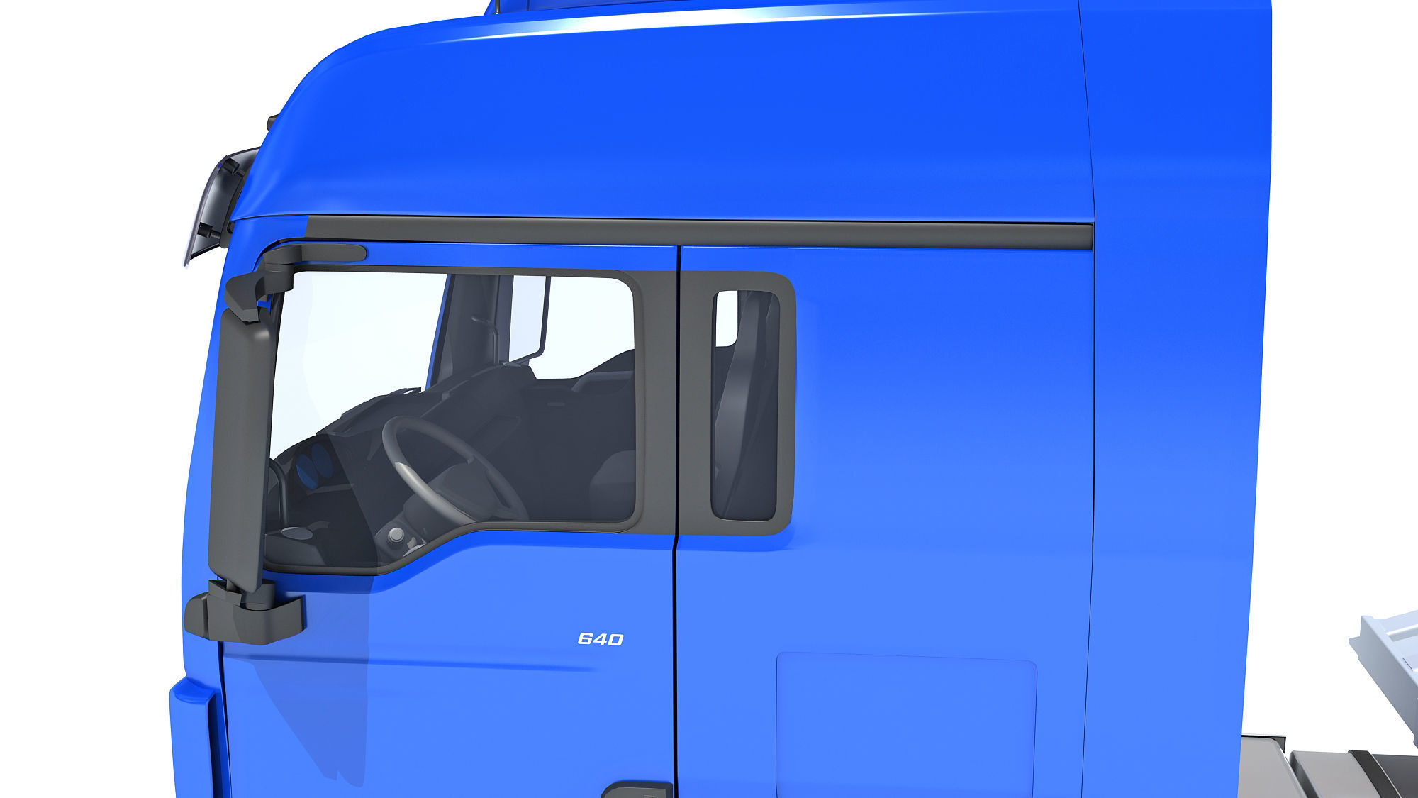 Truck with Bottom Dump Trailer 3D model_14