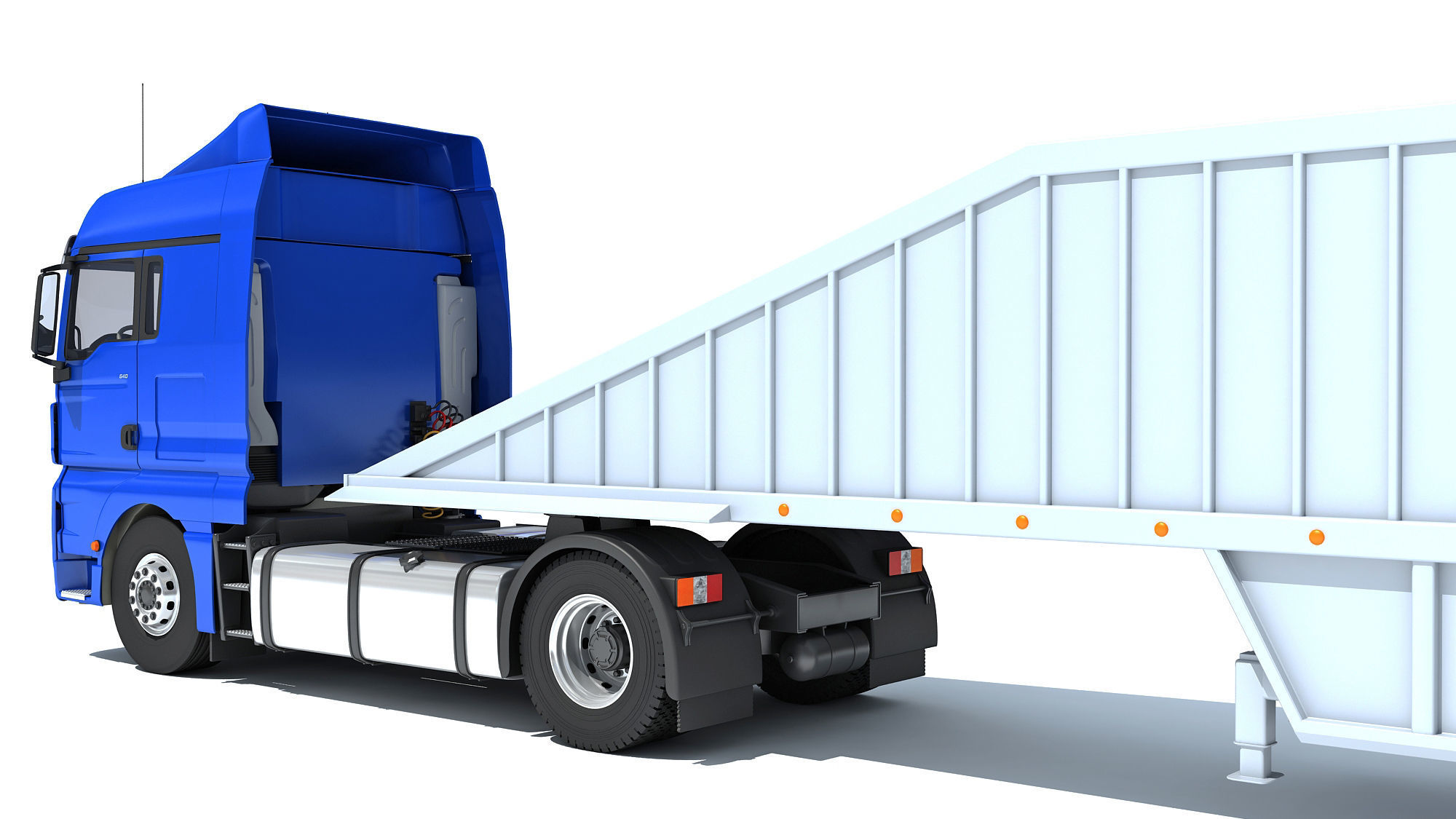 Truck with Bottom Dump Trailer 3D model_13