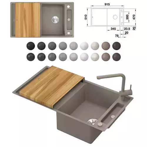 Sink Blanco AXIA III 5 S and mixer Blanco LINUS-S 3D model