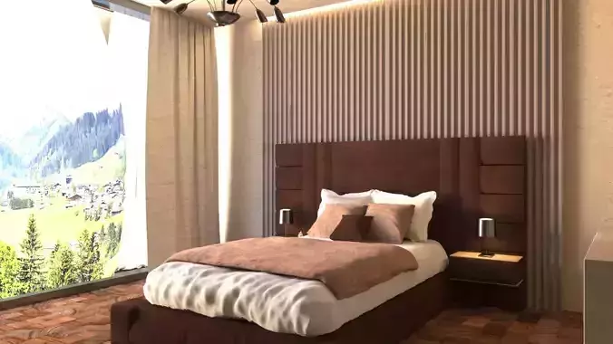 modern bedroom 3D print model