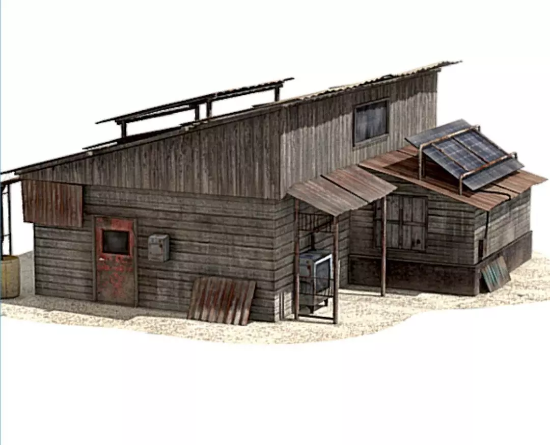 Post Apocalyptic house 3D model_0