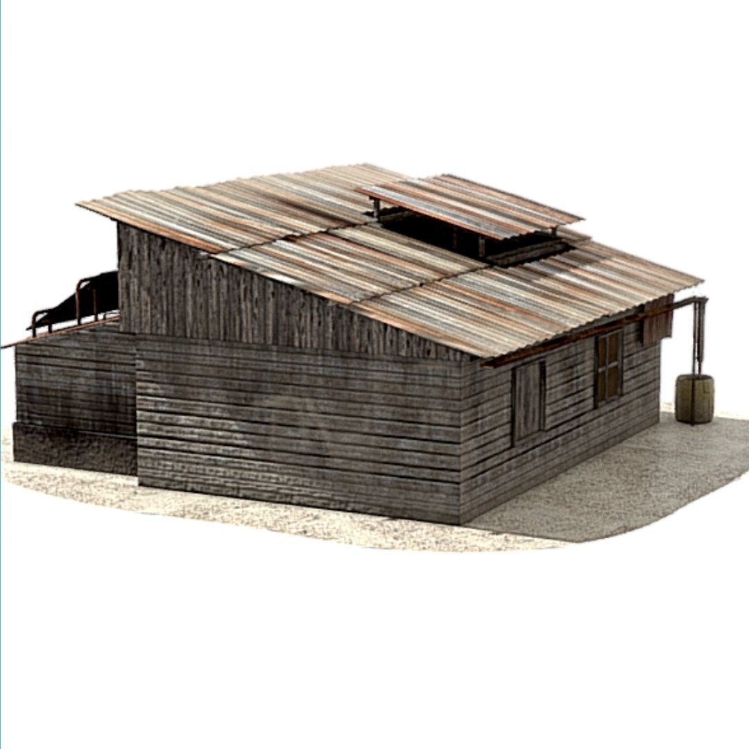 Post Apocalyptic house 3D model_2