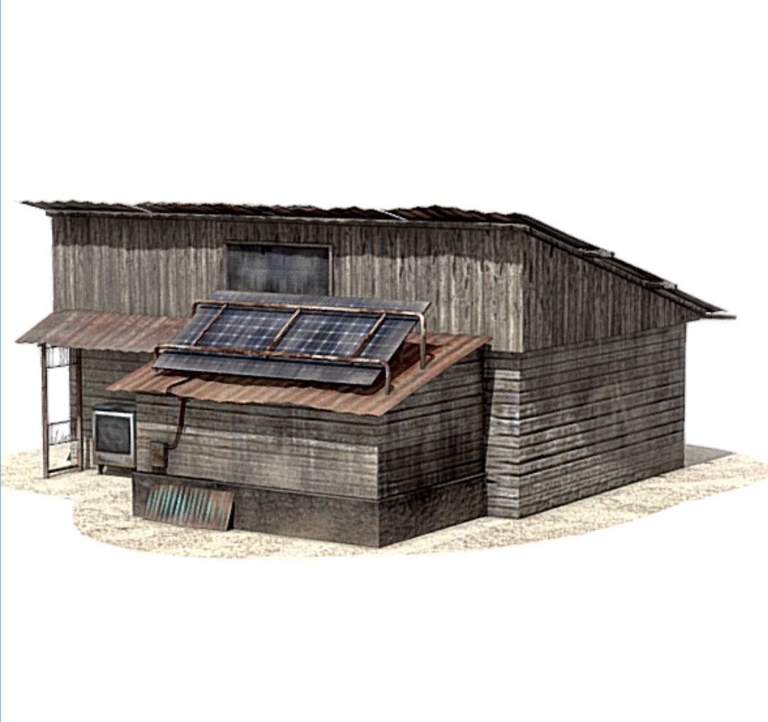 Post Apocalyptic house 3D model_3