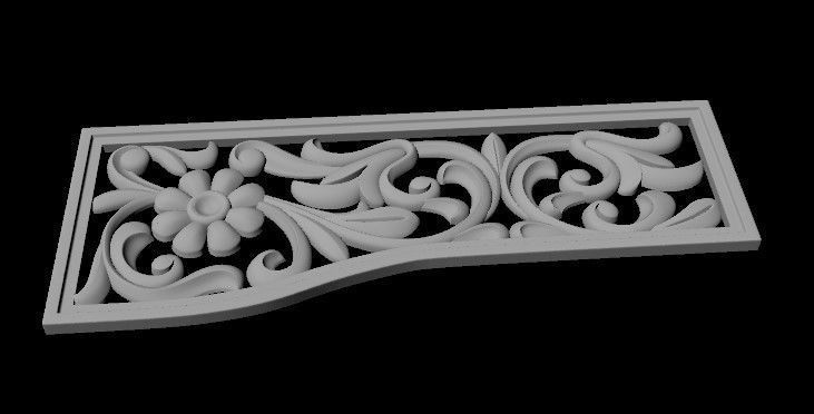 dekor ornate shelf with floral design 3D model_1