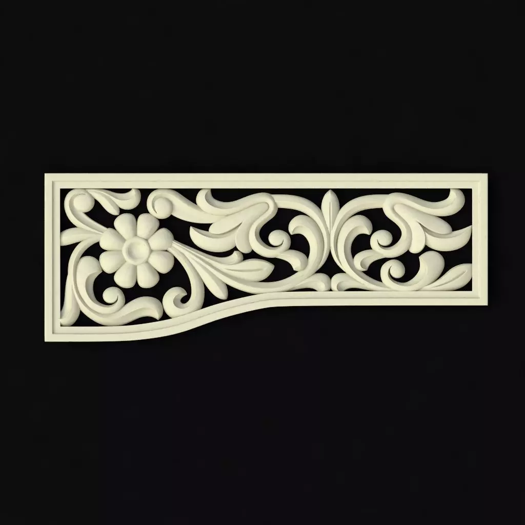 dekor ornate shelf with floral design 3D model_0