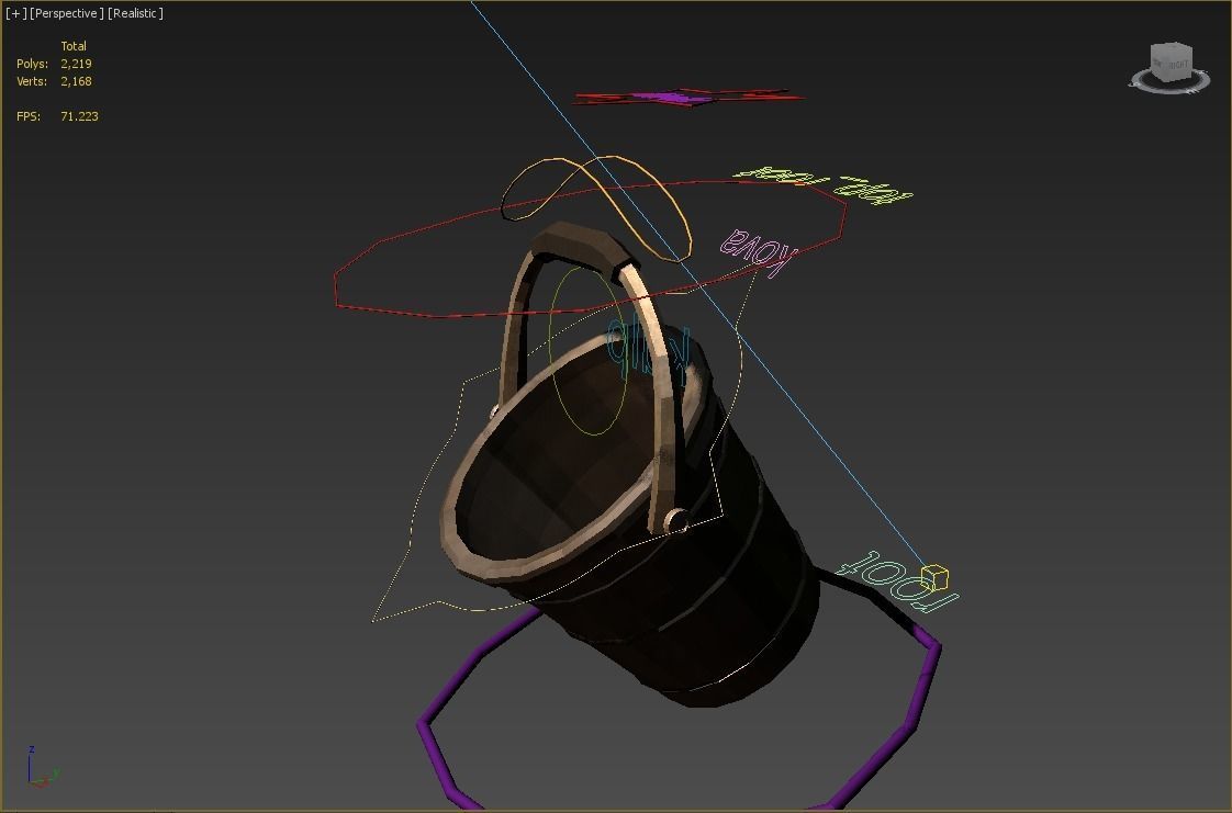 Bucket rigged 3D model_4