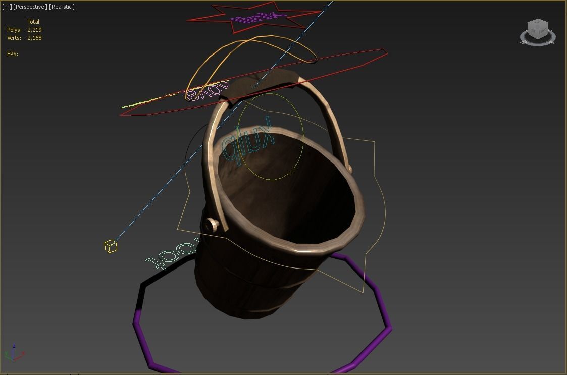 Bucket rigged 3D model_3