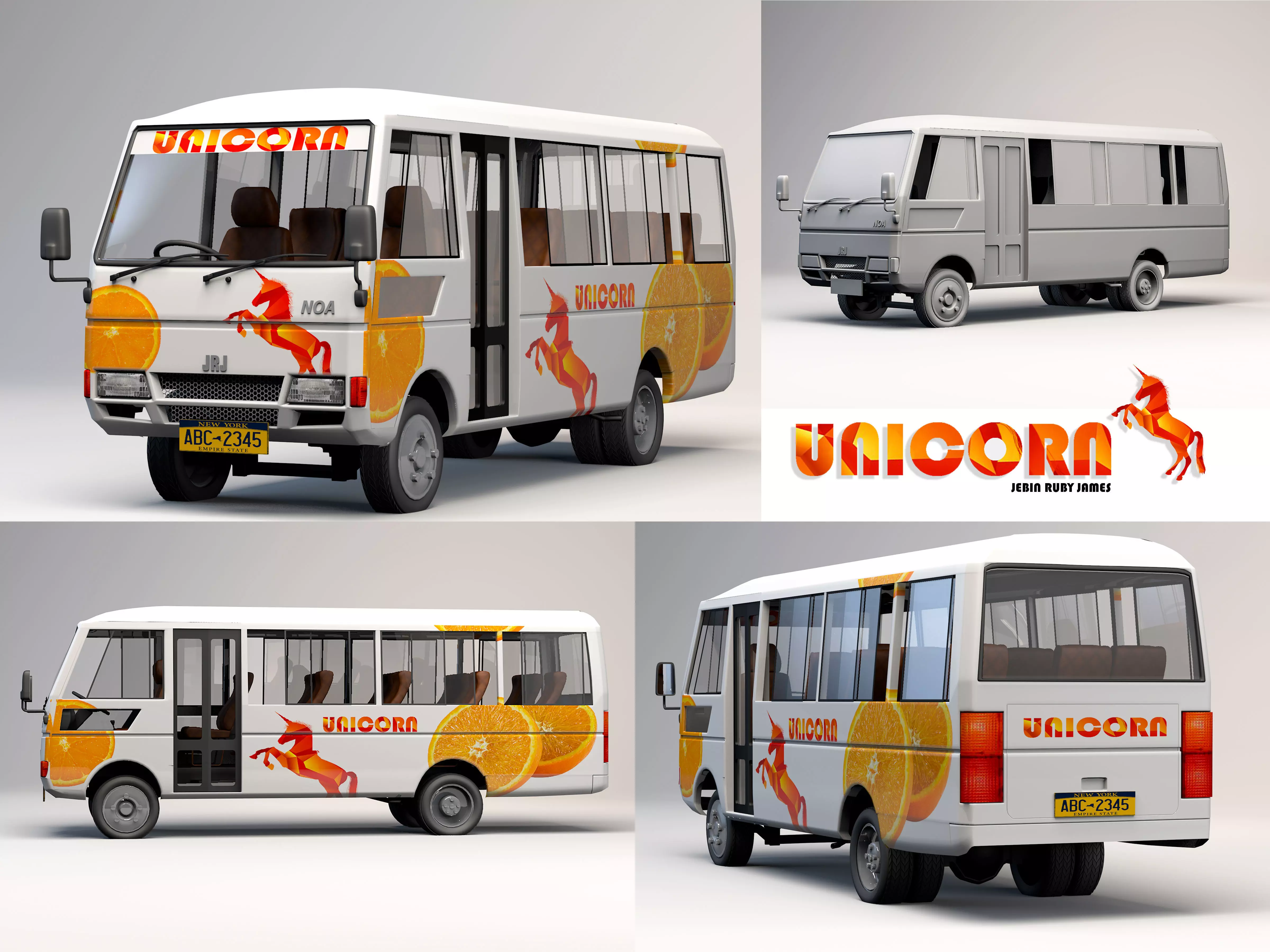 asian minibus 3D model