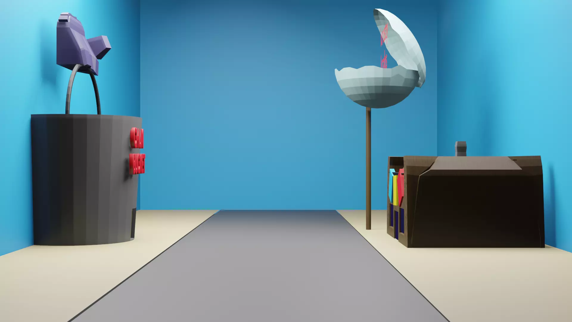 Krusty Krabs and Chum Bucket with an high res interior Low-poly 3D model