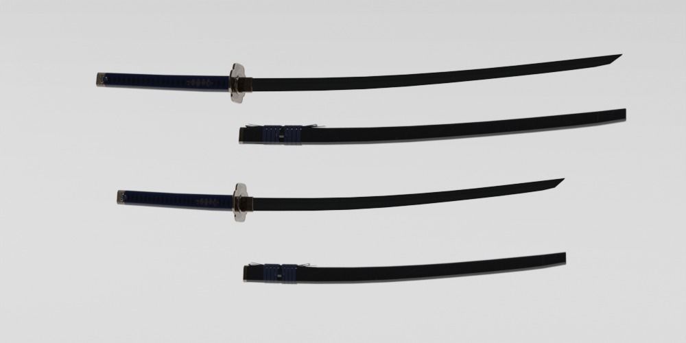 Cyber-Ronin samurai dressed 3D model_4