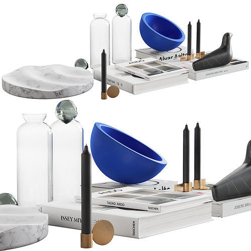 076 Living decor set BLUE PAWSON 00 3D model