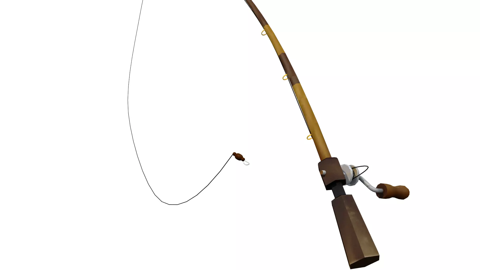 fishing rod 3ds max rig 3D model