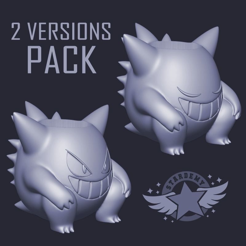 Gengar Pokemon Planter Vase Pencil Holder 3D print model_6