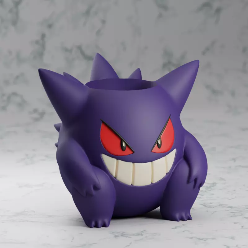 Gengar Pokemon Planter Vase Pencil Holder 3D print model_0