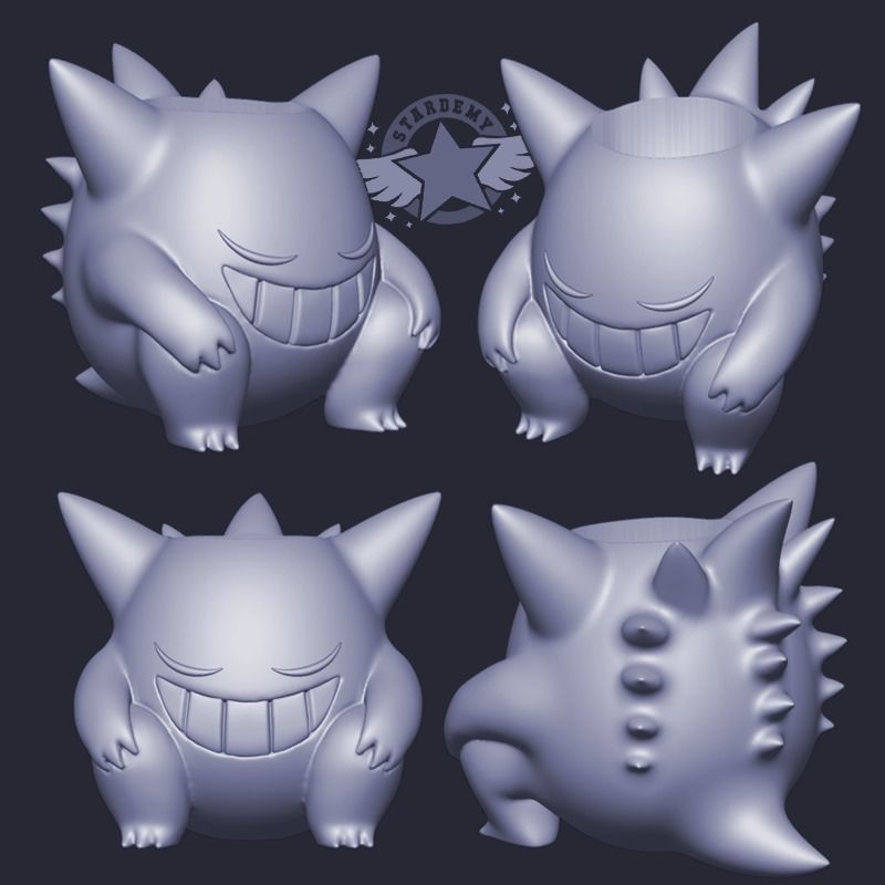 Gengar Pokemon Planter Vase Pencil Holder 3D print model_5