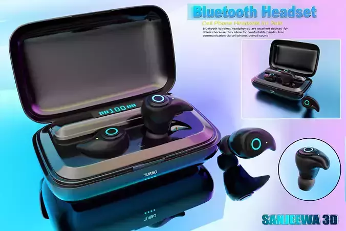 Bluetooth  Headset new  Low-poly 3D model