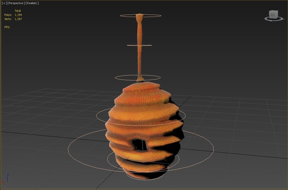 honey hive rigged 3D model_4