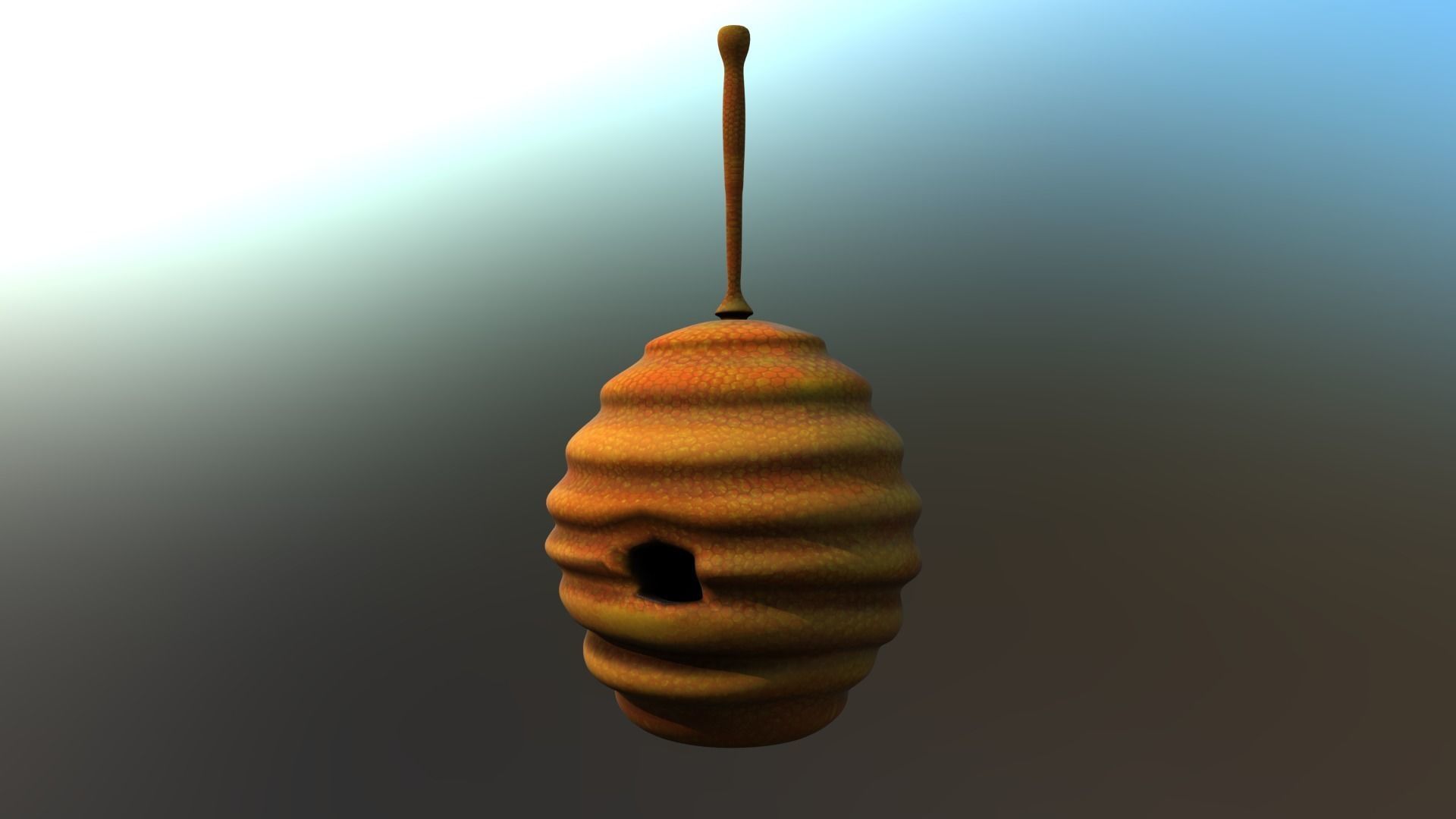 honey hive rigged 3D model_1