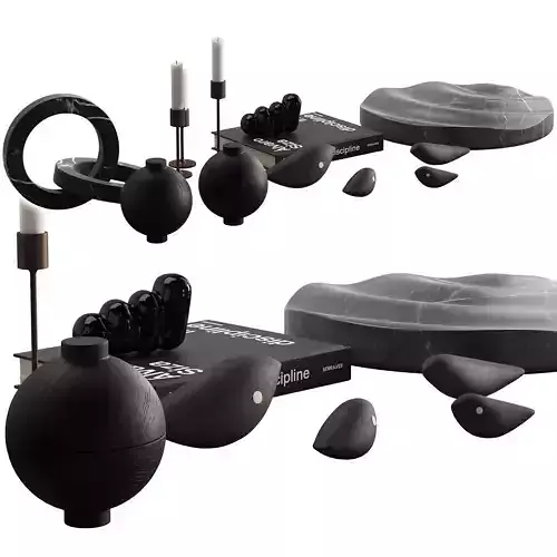 078 Living decor set DARK BIRDS 00 3D model