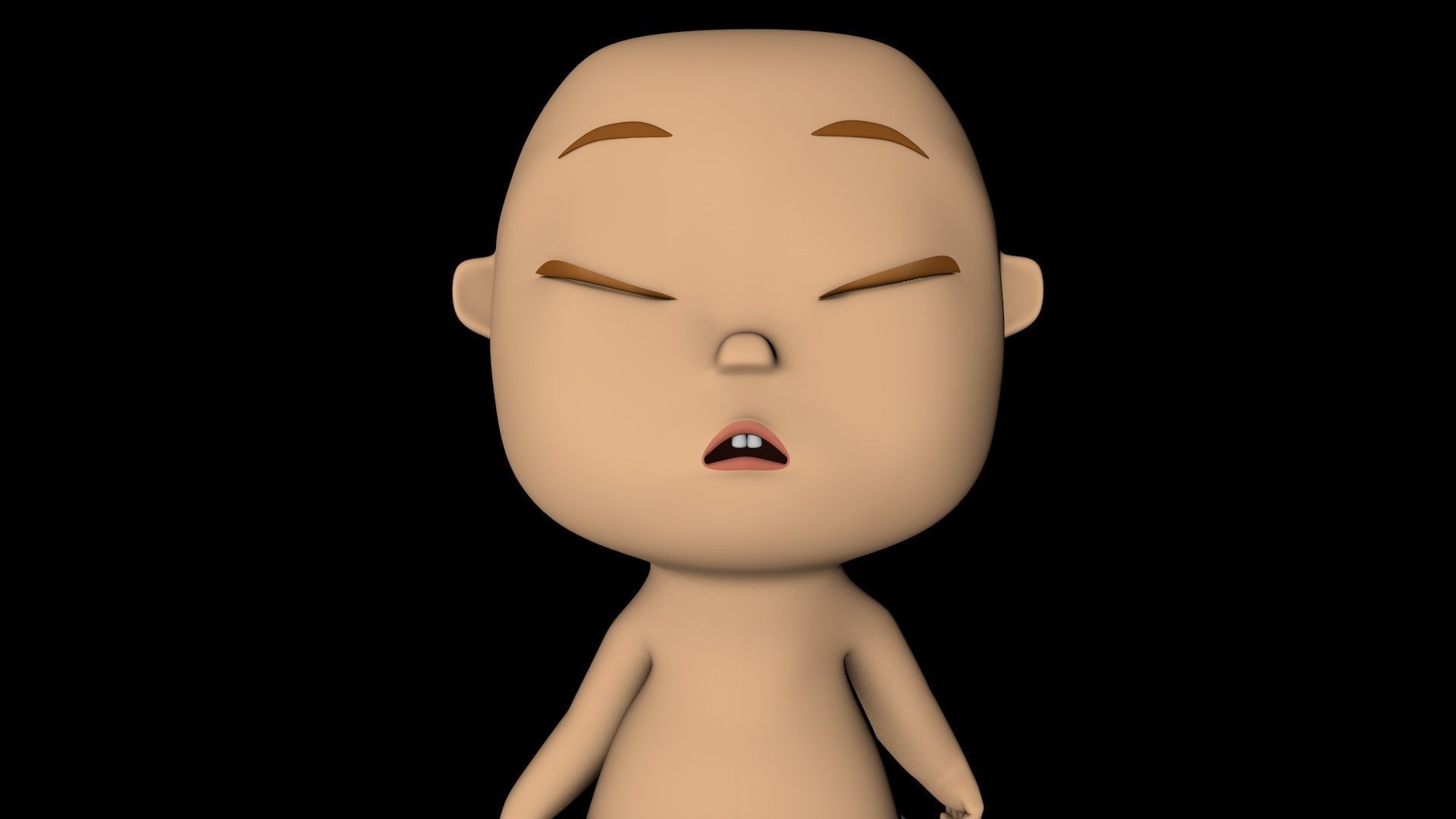 Baby cartoon Low-poly 3D model_5