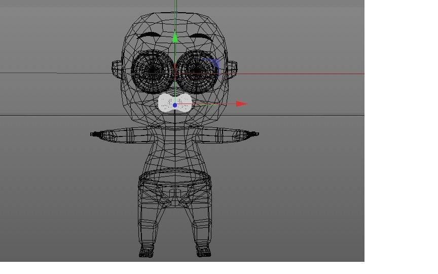 Baby cartoon Low-poly 3D model_4