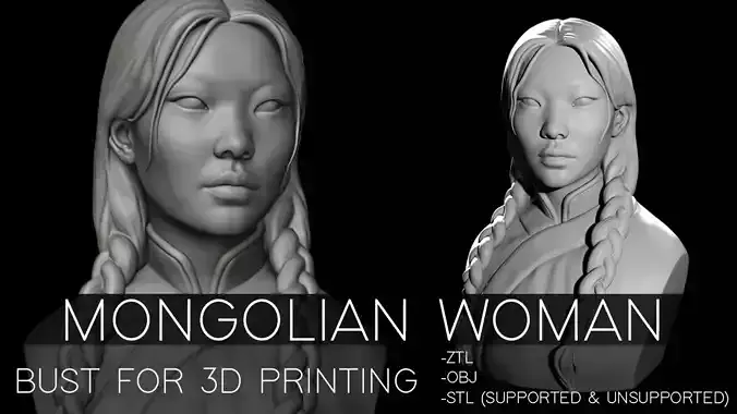Mongolian Woman Bust