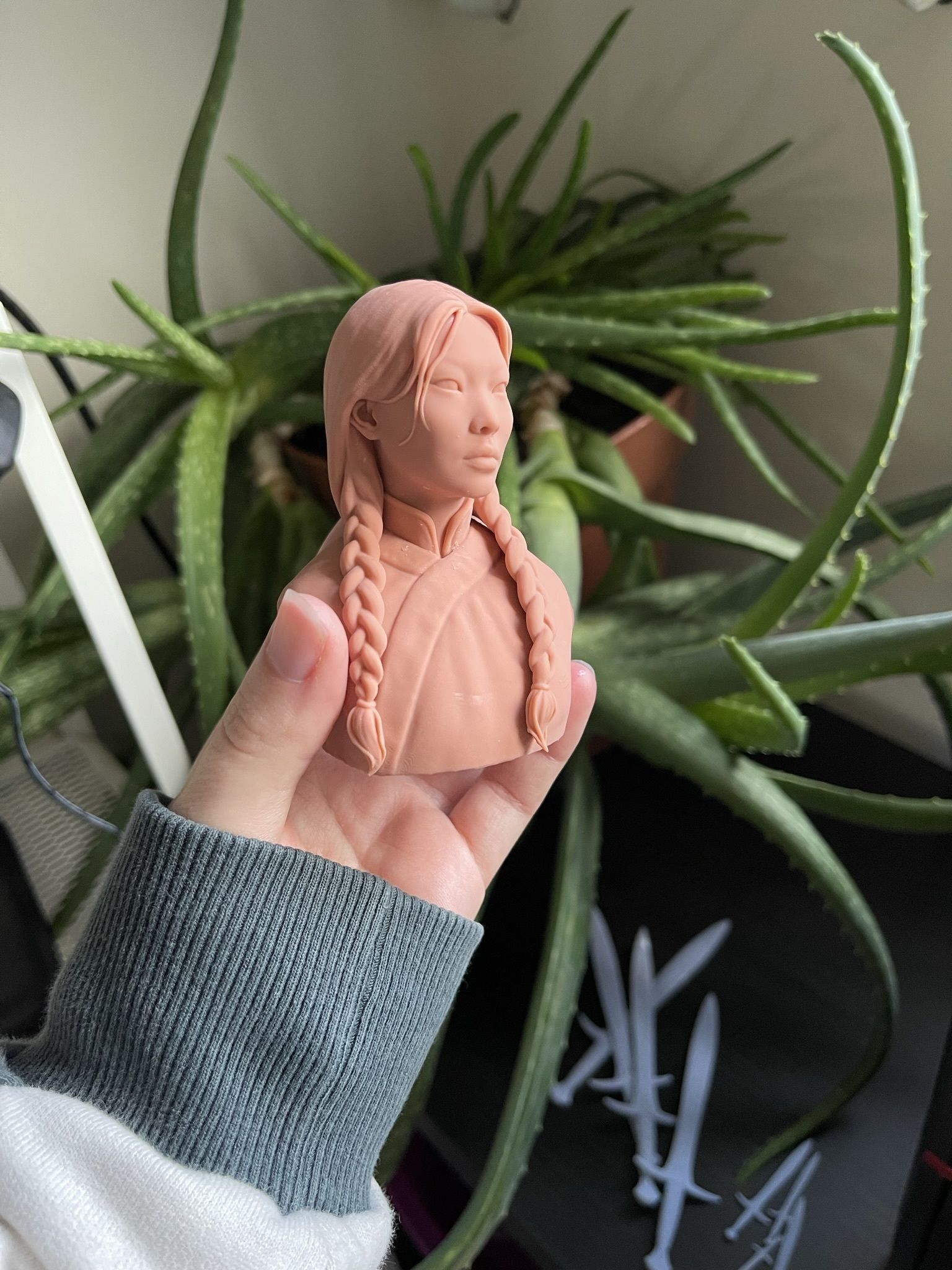 Mongolian Woman Bust 3D print model_3