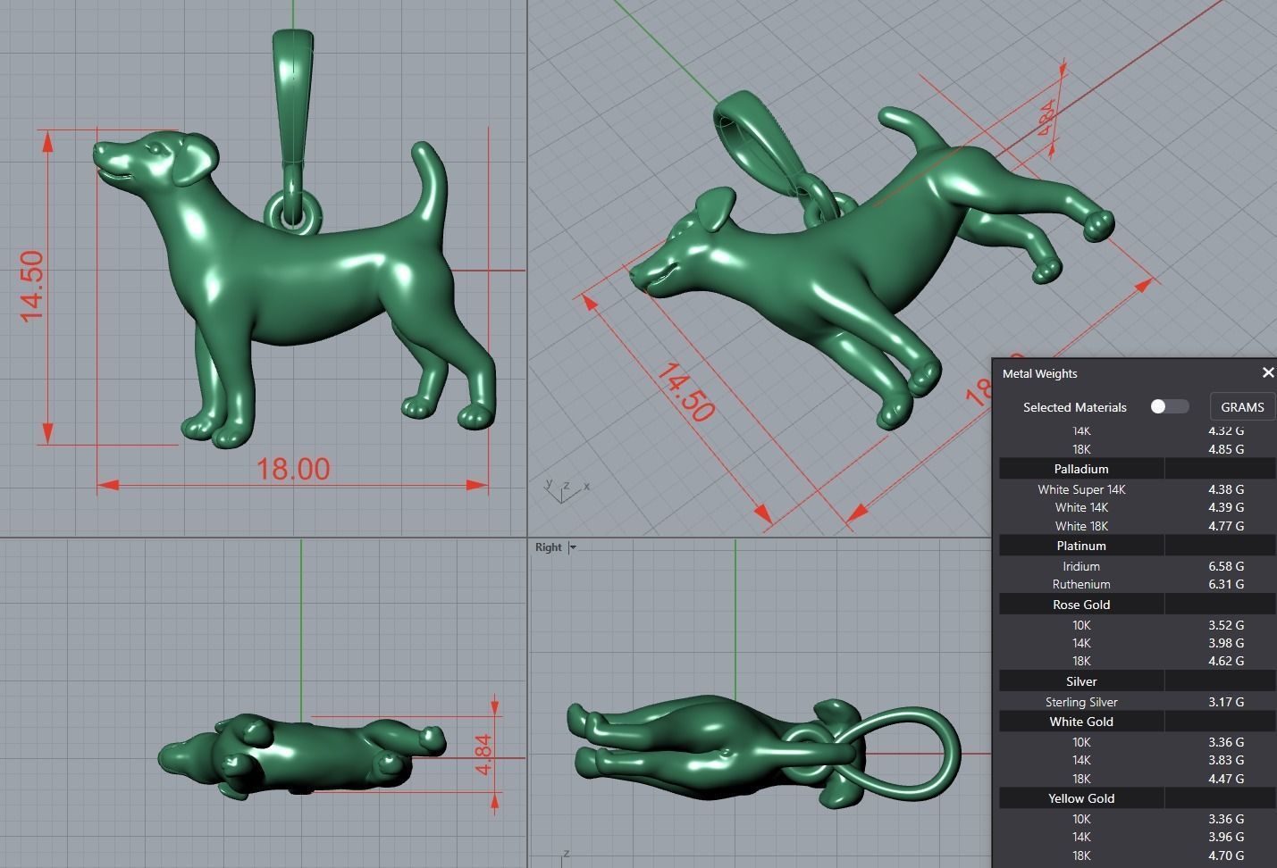 Dog Pendant 3D print model_1