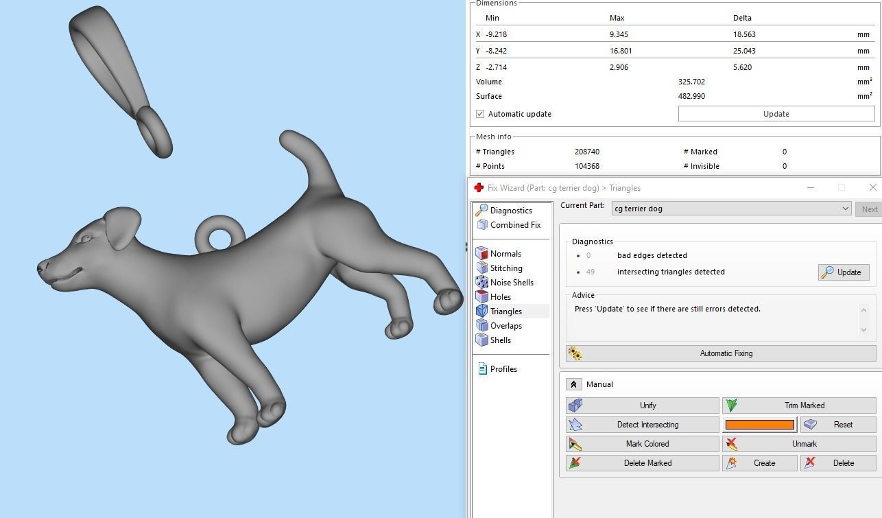 Dog Pendant 3D print model_9
