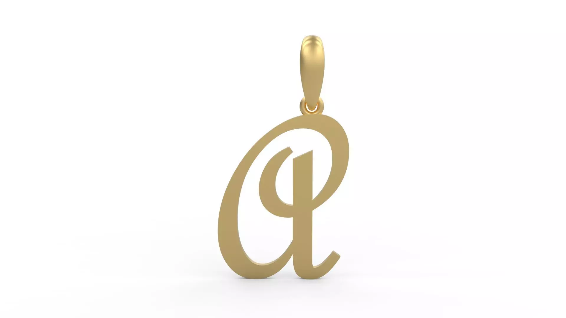 Initial Letters Pendant French Script A 3D print model_0