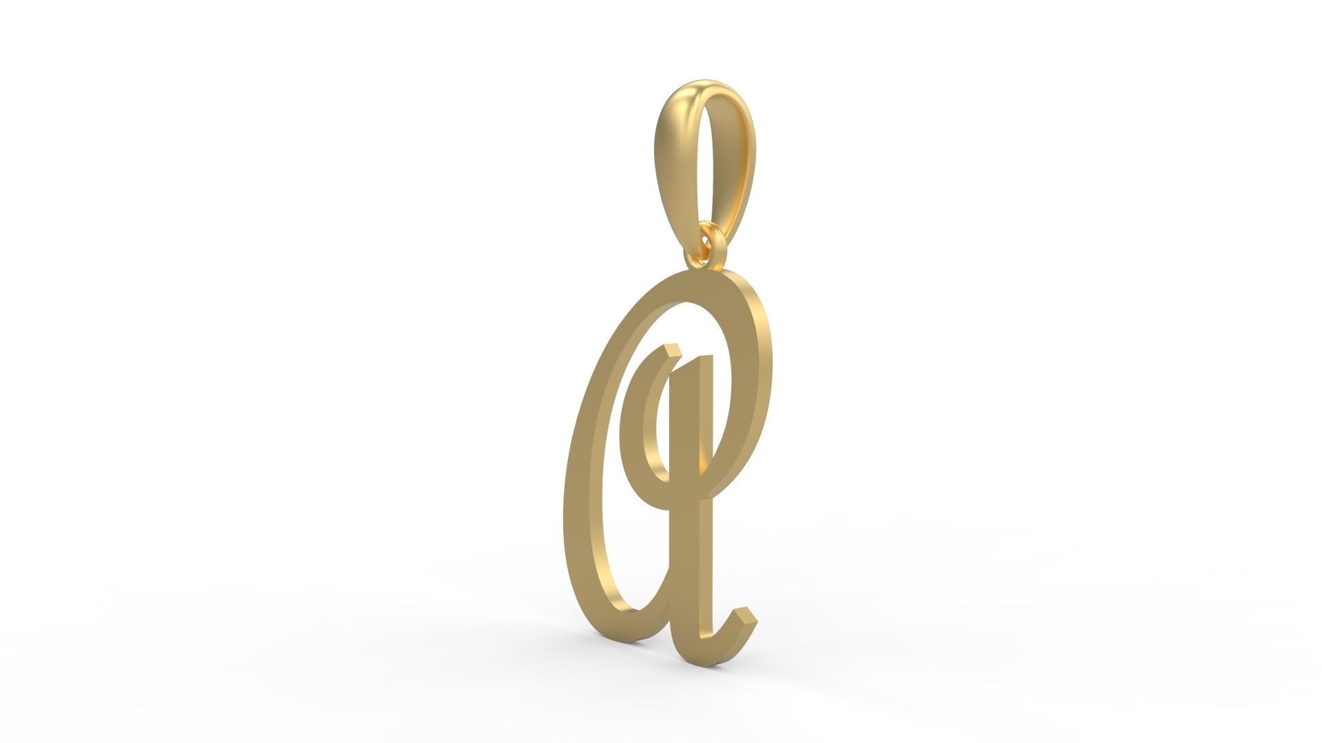 Initial Letters Pendant French Script A 3D print model_1