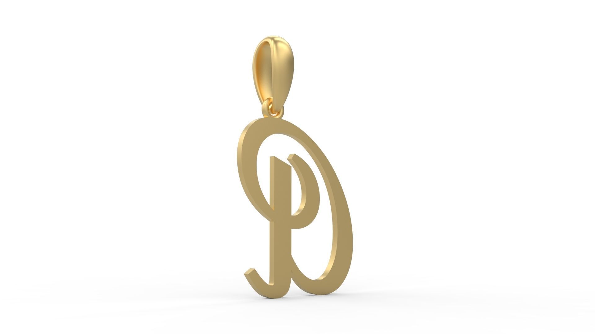 Initial Letters Pendant French Script A 3D print model_3