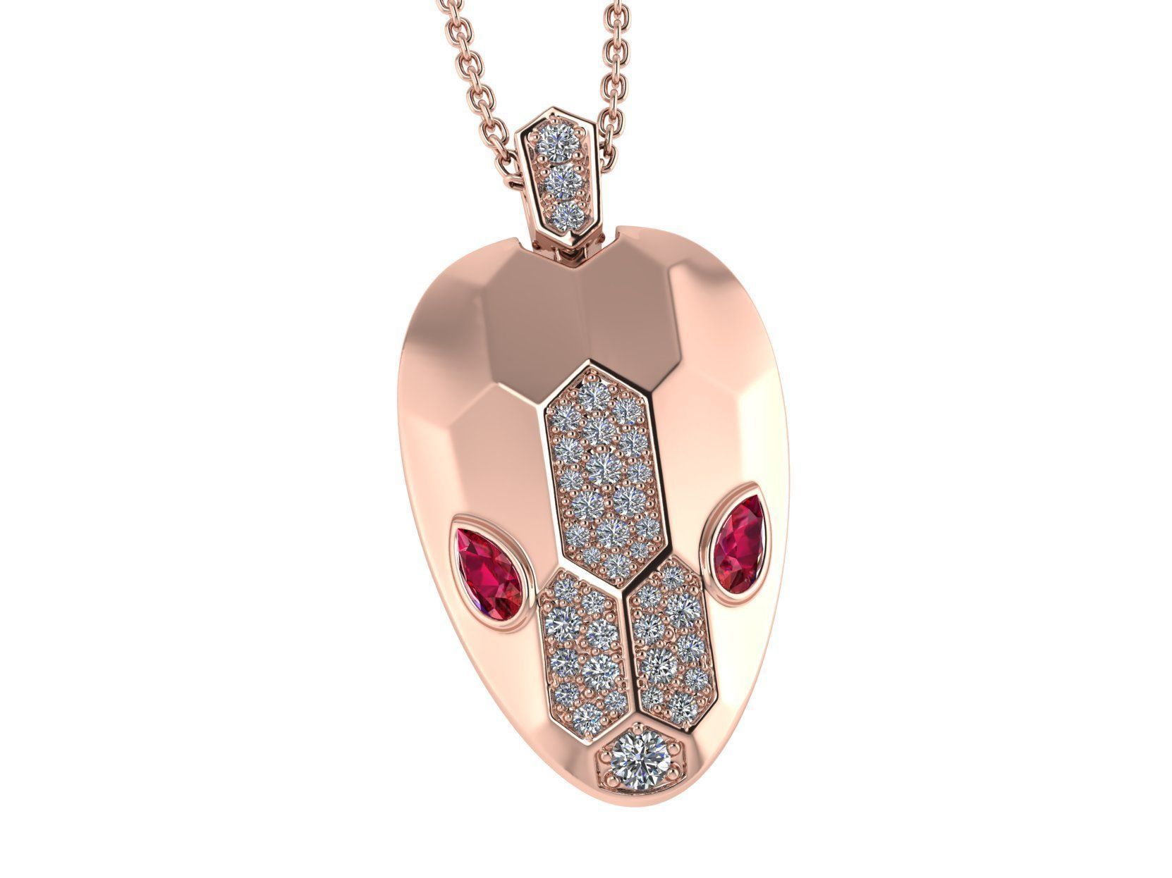serpenti necklace 3D print model_3