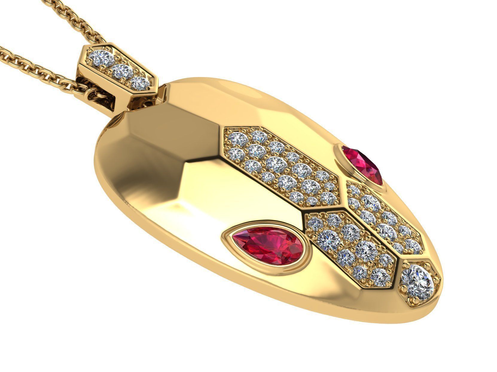 serpenti necklace 3D print model_2