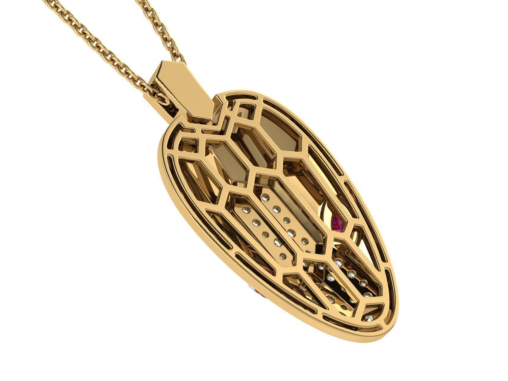 serpenti necklace 3D print model_6