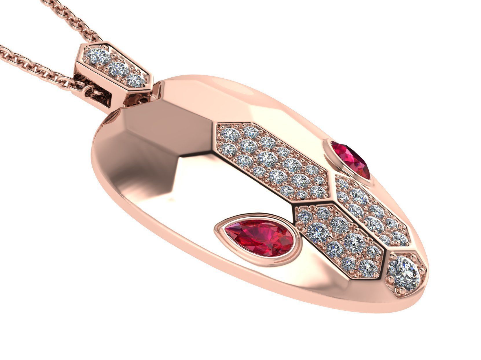 serpenti necklace 3D print model_5