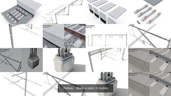 Railway  - Modular pack 3D Model Collection
